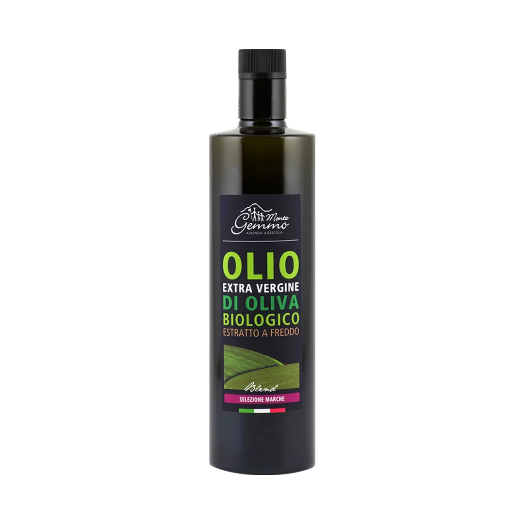 bottiglia olio extra vergine di oliva biologico selezione marche monte gemmo